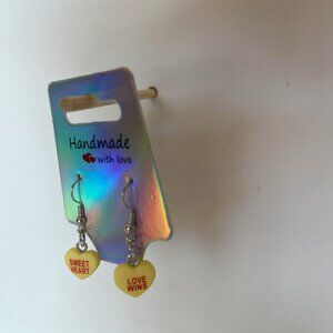 Yellow Conversation Heart Earrings